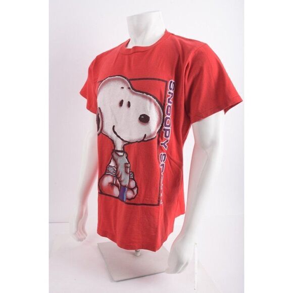 Vintage Snoopy Sport Graphic Shirt Red L Large Pre Shrunk Cotton Single stitch - Picture 4 of 6